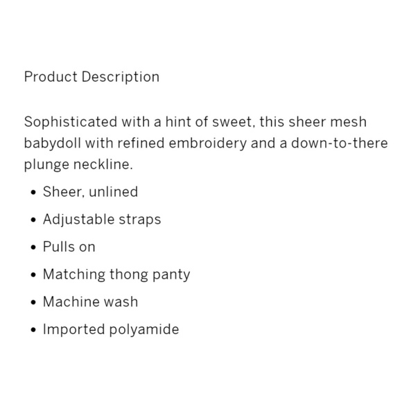 Victoria's Secret Very Sexy Lace Babydoll Lingerie - Picture 6 of 7